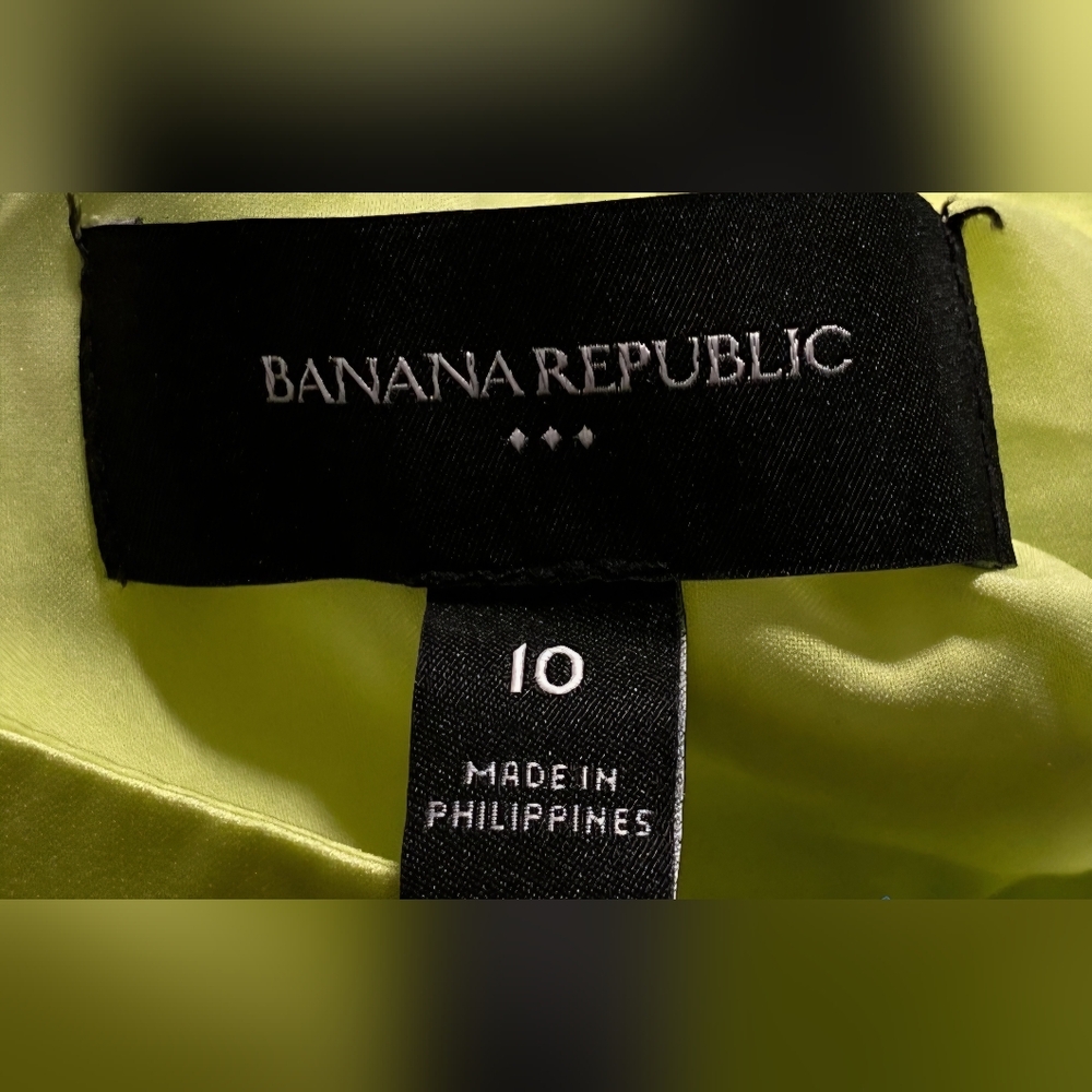 Banana Republic Factory Lime Green Silky Midi Dress SZ 10 - Picture 6 of 9